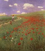 Merse, Pal Szinyei A Field of Poppies oil painting